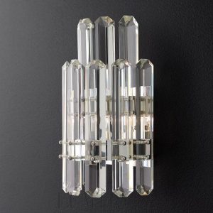 Browning Prism - Dwupoziomowa lampa ścienna – mosiądz/nikiel