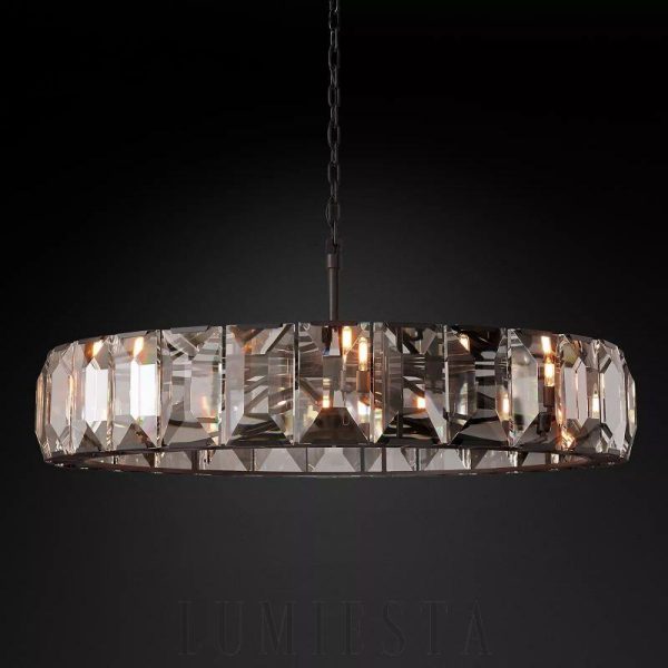 Lampa wisząca Harson okrągła z kryształami 149cm elegancja
