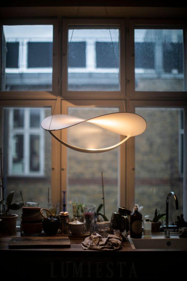 Plena - Lampa wisząca stylowa biała średnica 70cm