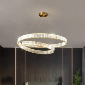 Chichester - Gold crystal LED chandelier – 3 colors