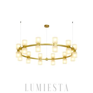 Semper Mia okrągły mosiężny żyrandol LED 100cm do salonu