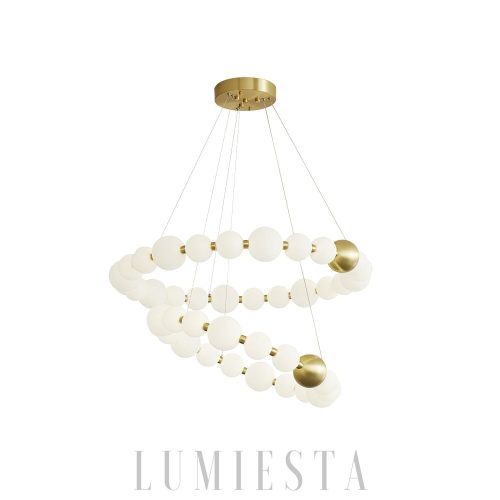 Cheltenham - Lampa wisząca z akrylowymi perłami, mosiądz