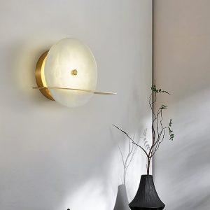 Tambora - Nowoczesna okrągła lampa ścienna alabastrowa 31 cm