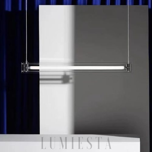 Lampa wisząca Mazha z przezroczystego szkła i chromu - boczny widok