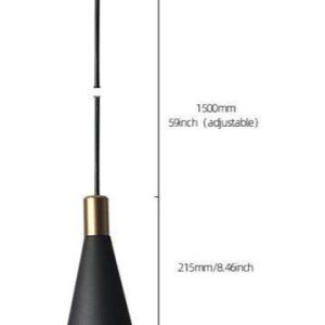 Lampa wisząca w kształcie stożka z regulacją długości