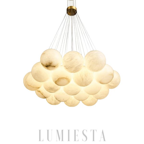 Lunaris - lampa wisząca w kształcie kul alabastrowych