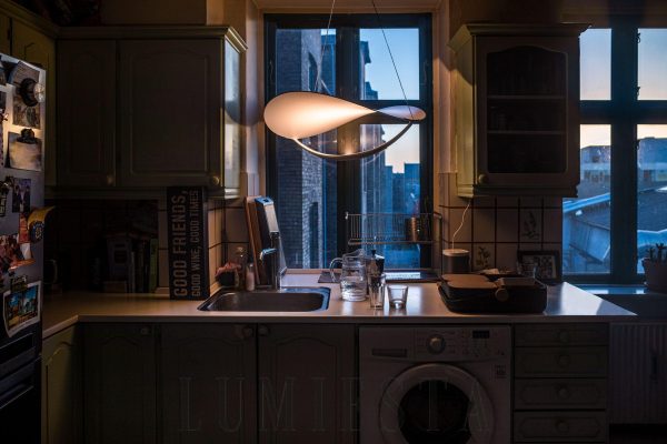 Plena - Lampa wisząca stylowa biała średnica 70cm