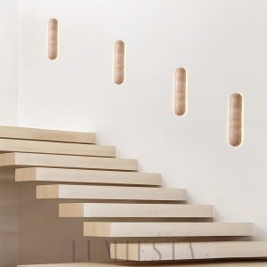 Elegancki podłużny kinkiet z trawertynu Liora 35 60 90cm