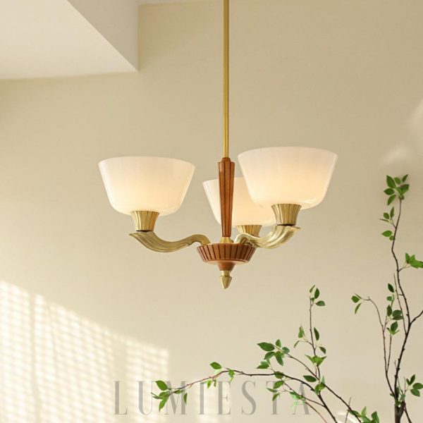 Nowoczesny żyrandol Ascher w stylu klasycznym Biały Beżowy