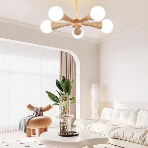 Żyrandol trawertynowy Hedra organiczny kształt 3 4 5 głów