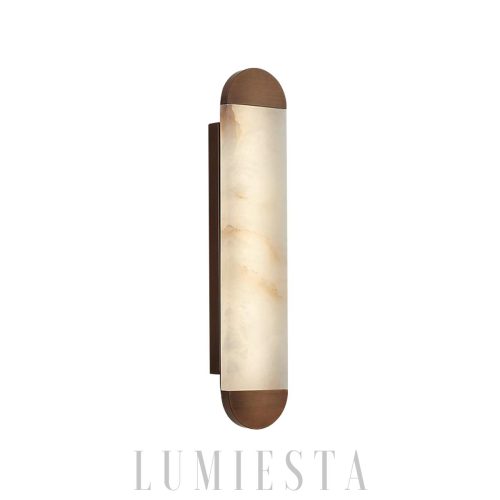 Luksusowy alabastrowy kinkiet cylindryczny 12x100 cm ciepła