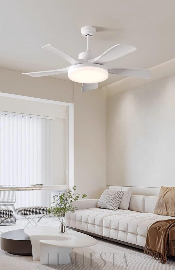 Biały sufitowy wentylator z oświetleniem Nordic 3 5 łopatek