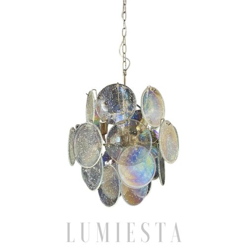 Vintage Murano pendant lamp with iridescent glass 45cm