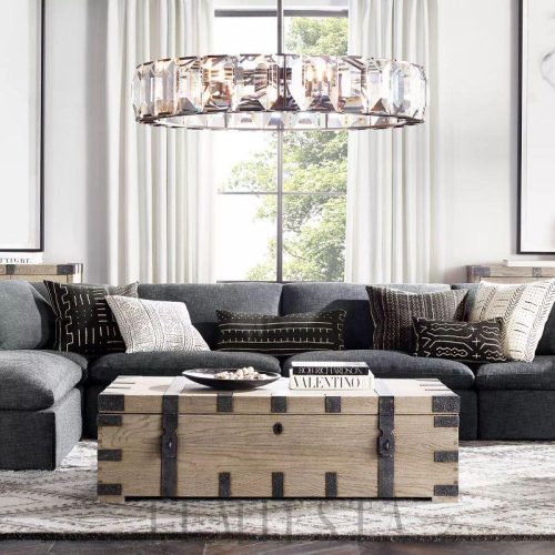 Lampa wisząca Harson okrągła z kryształami 149 cm - detal górnej konstrukcji