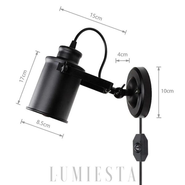 wm_8543285225708943929.jpg Nowoczesna lampa ścienna z regulowanym kloszem czarna