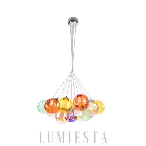 Lampa wisząca z wielokolorowymi kulami nowoczesny żyrandol