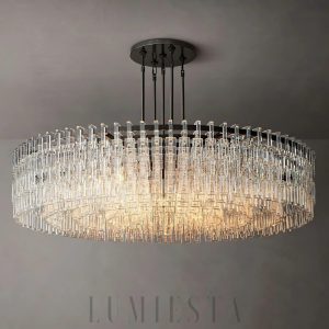 Marigna - Round 60-inch lamp with crystals, brass