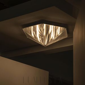Lampa sufitowa Fragment 40 cm chrom/przezroczysta nowoczesna