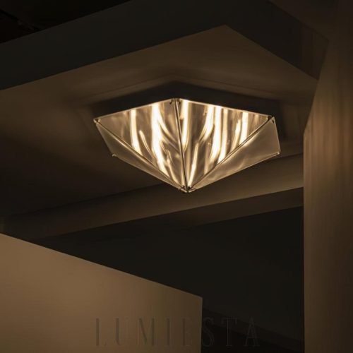 Lampa sufitowa Fragment 40 cm z chromu i szkła - detal pierścieni