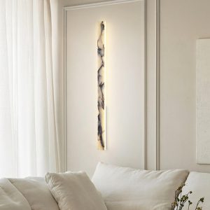 Elegancka prostokątna lampa ścienna z marmuru 60 90 120 cm