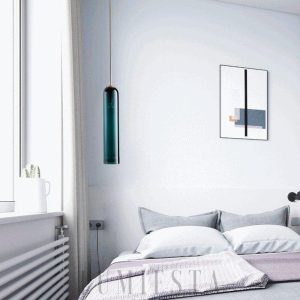 Nowoczesna lampa wisząca tuba z przezroczystym kloszem