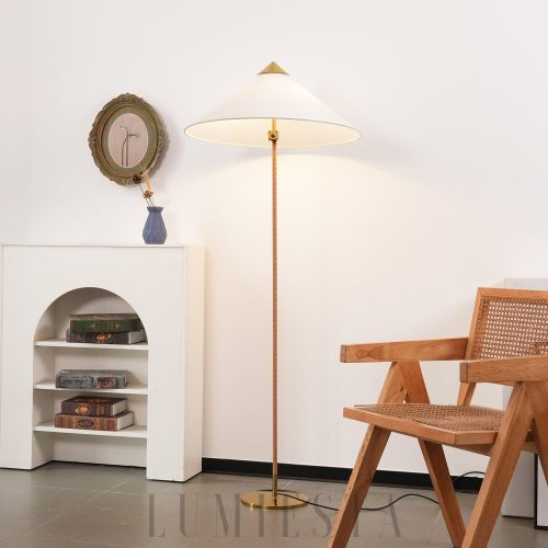 Lampa podłogowa Umbrella w nowoczesnym stylu 63 cm - smukła podstawa i biały klosz