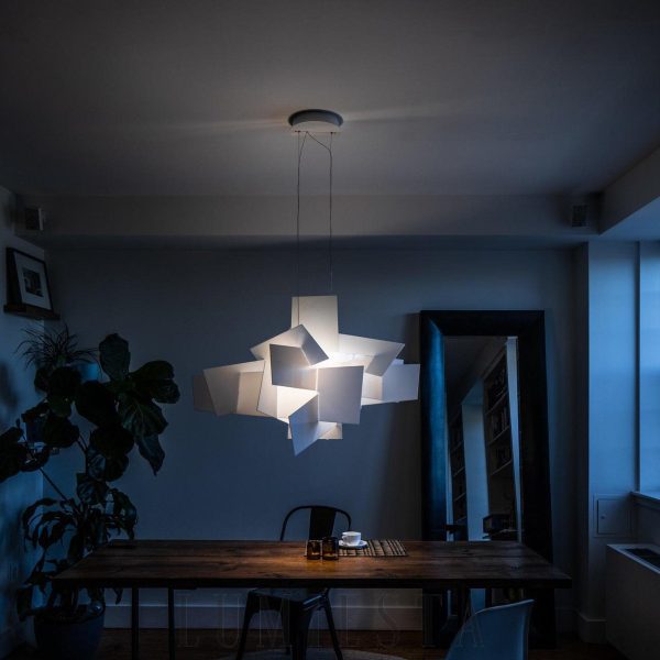 Lampa wisząca Big Bang nowoczesna biało-czerwona 65/91 cm