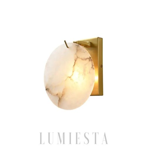 Krakatau - Luksusowa okrągła lampa ścienna alabastrowa