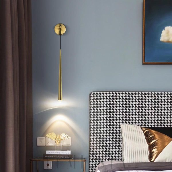 Lampka ścienna Mosiądzowy Tubus w stylu minimalistycznym