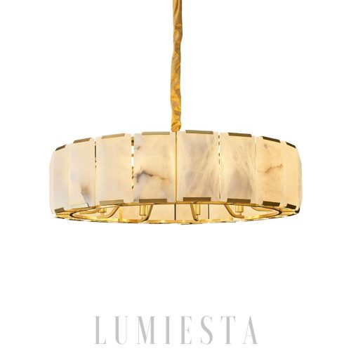 Grosvenor - Nowoczesny okrągły żyrandol alabastrowy 50-100 cm