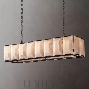 Lampa wisząca Harson Calcite 54 cali mosiądz/czarny/stal