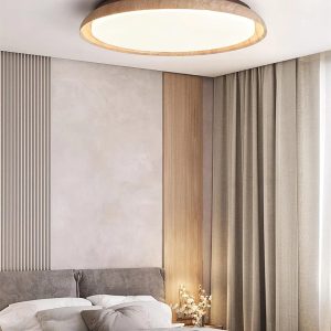 Kuzco - Beżowa okrągła lampa sufitowa z naturalnego trawertynu - Plafon Ø32/43/55cm