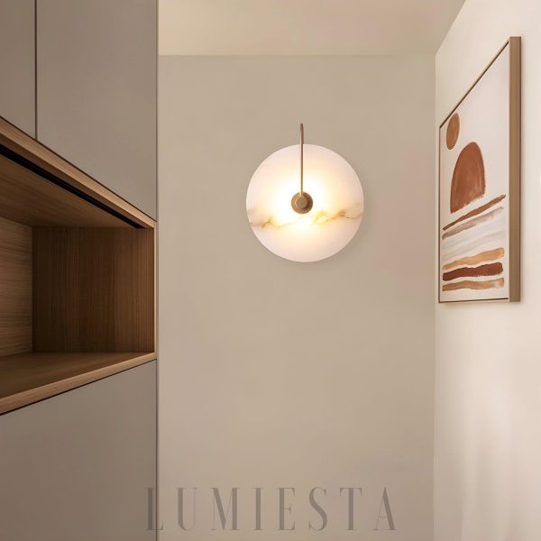 wm_9017652623007058448.jpg Alabastrin Elegancka okrągła lampa ścienna z alabastru — złota/czarna