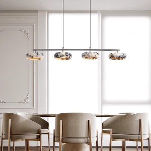 Lampa wisząca 115cm białe marmurowe pierścienie ciepła