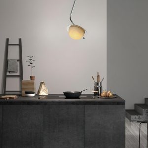 Elegancka lampa wisząca Alabaster Chic 20 cm biała/chrom