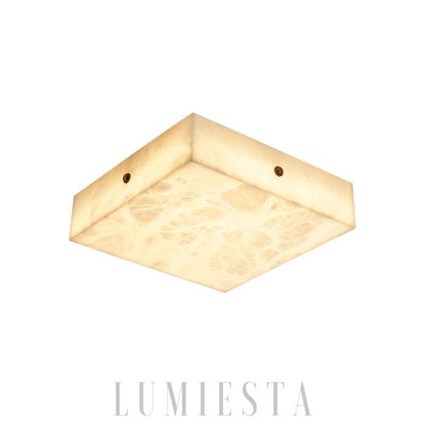 Alabion - Square alabaster ceiling light, elegant, 30/40/50/60cm