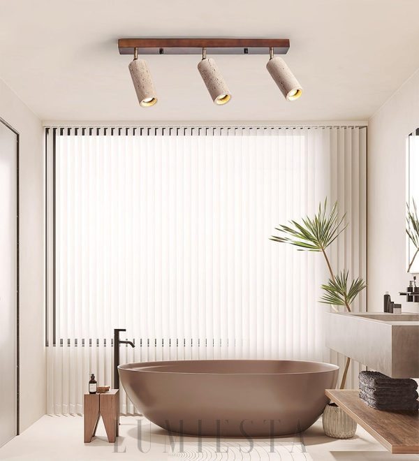 Nimbus - Lampa sufitowa z naturalnego trawertynu, 3/4 punktowa, 60/80cm