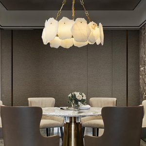 Kensington - Luksusowy alabastrowy żyrandol złoto-biały