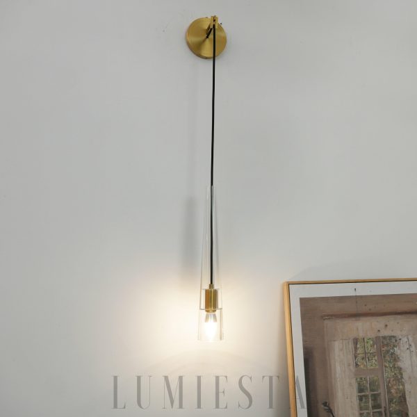 Lampa Ścienna ABNER Kryształowa Mosiężna 12cm Elegancka