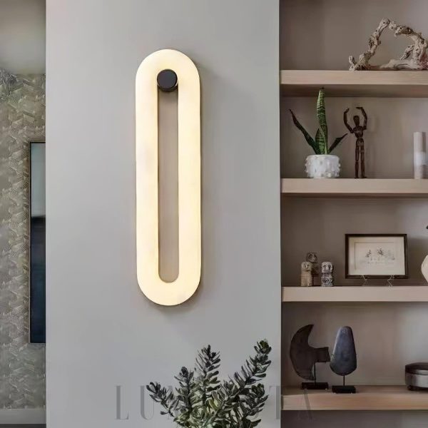 Fader - Lampa Ścienna Alabaster Eliptyczna Czarna