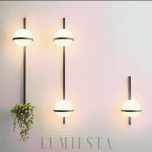 Lampa ścienna okrągła z efektem rośliny styl nowoczesny