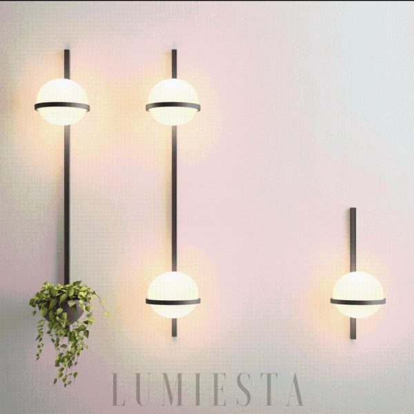 Lampa ścienna okrągła z efektem rośliny styl nowoczesny