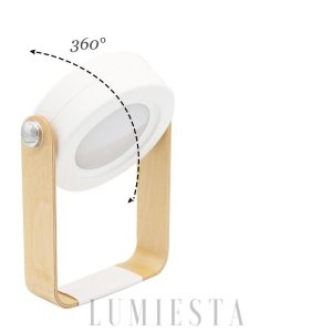 Stylowa lampa stołowa i wisząca z drewna i metalu