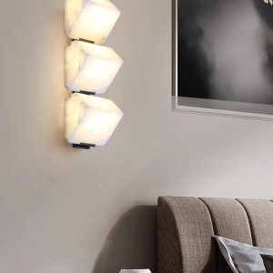 Nowoczesna lampa ścienna Alabaster czarno-biała