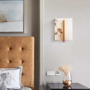 Etna - Kwadratowa lampa Alabaster złoto-biała 18–24 cm