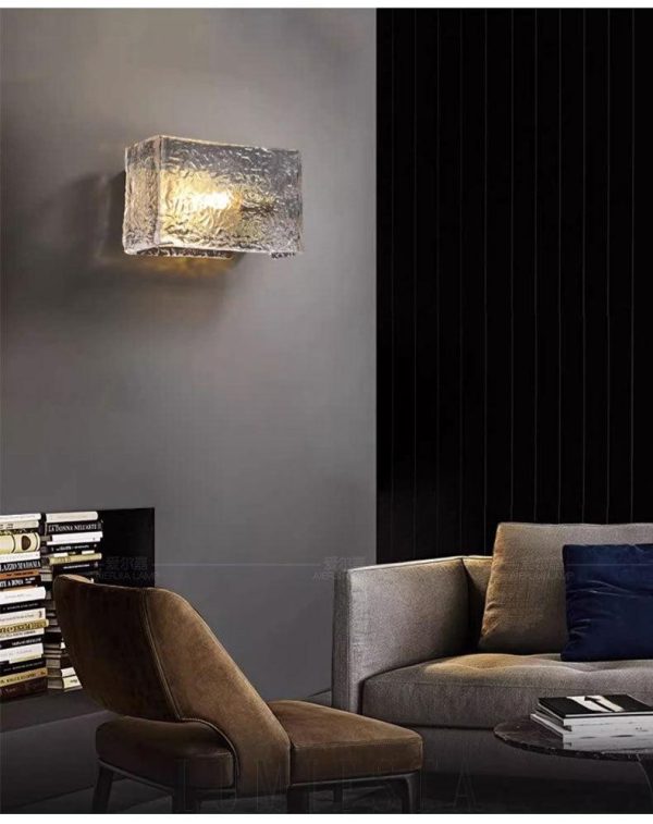 Bhutan - Ścienna kwadratowa przezroczysta, wzór wody 20 cm