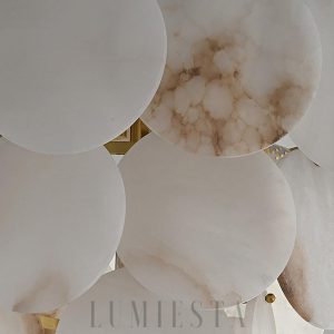 Multin - lampa wisząca w stylu alabastrowym z mosiądzu