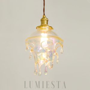 Lampa wisząca w kształcie kropli wody z kryształem i szkłem