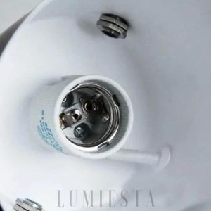 Stylowa lampa ścienna metalowy klosz, drewniany uchwyt