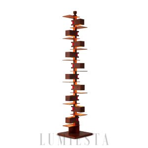 Taliesin - Nowoczesna lampa podłogowa orzechowa i czarna